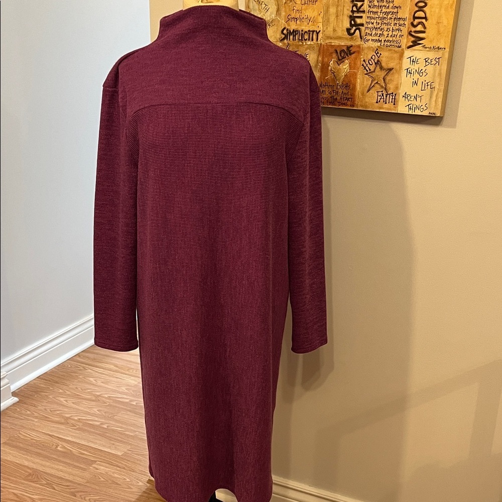 Light purple mock turtleneck knit long sleeve dress plus size XXL - Picture 2 of 10